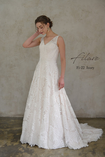 モンステラ F -22-Ivory【ウェディングドレスレンタル】