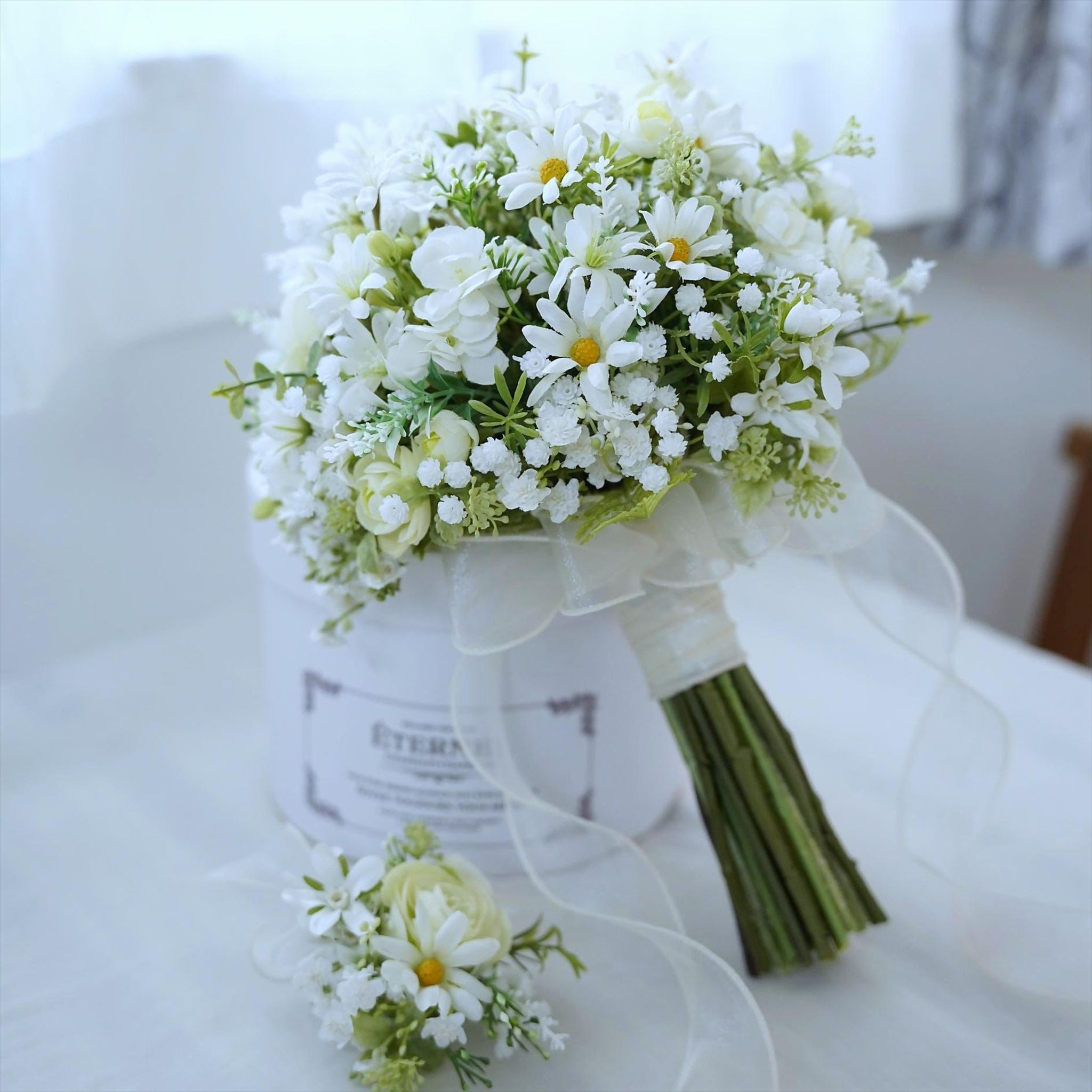 白い小花のナチュラルブーケ【結婚式 フワラー アーティフィシャル