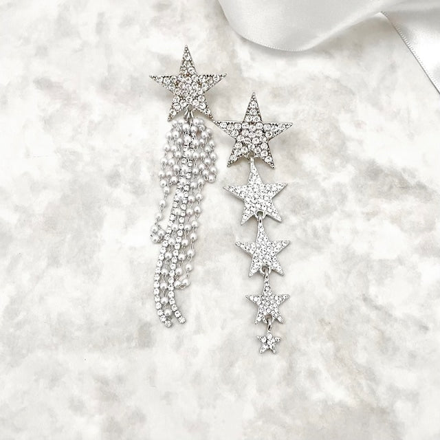 meteore アシンメトリースターピアス 【結婚式 ピアス イヤリング】