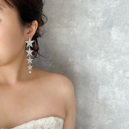 meteore アシンメトリースターピアス 【結婚式 ピアス イヤリング】