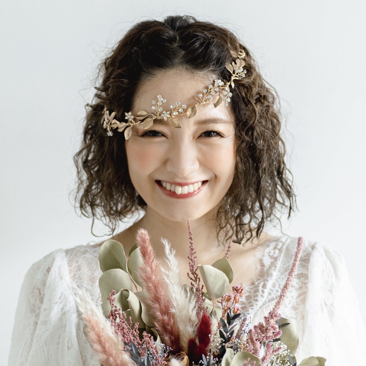 小枝カチューシャ ブライダルヘッドドレス ビジュー リーフ m10 【結婚式 ヘアアクセサリー】