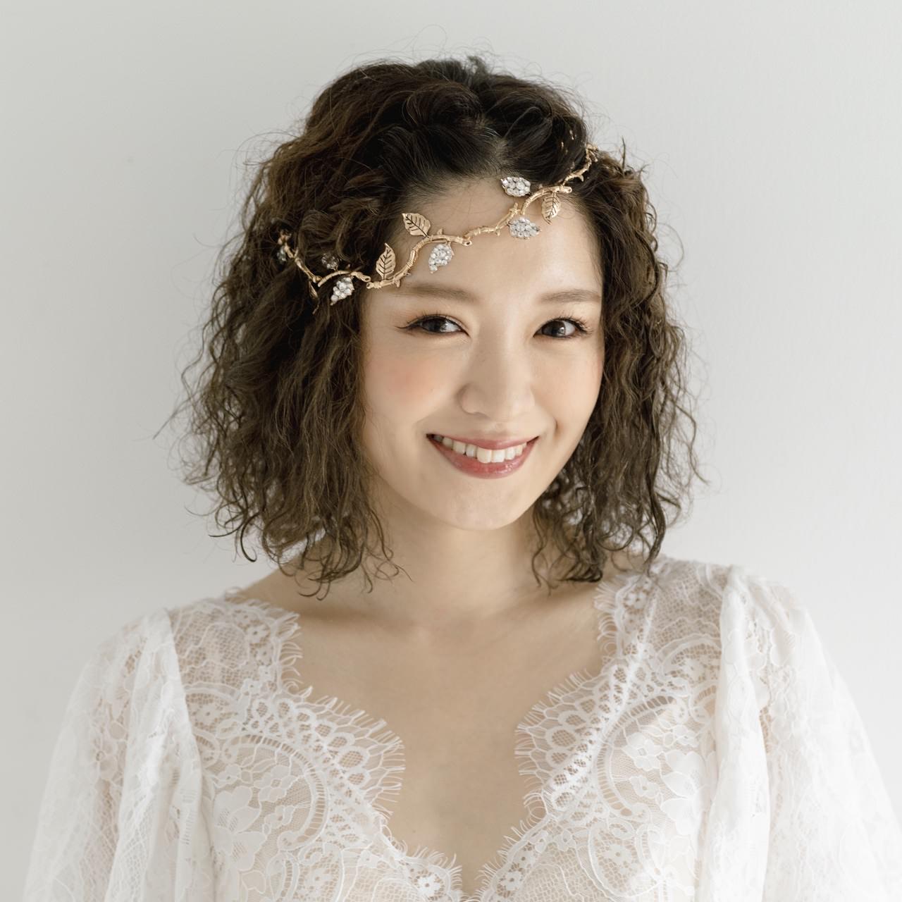 小枝カチューシャ ブライダルヘッドドレス ビジュー リーフ m11 【結婚式　ヘアアクセサリー】