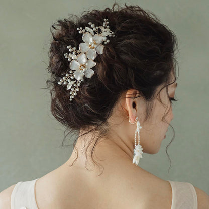 ヘッドコーム ブライダルヘッドドレス ビジュー パール フラワー m13 【結婚式　ヘアアクセサリー】