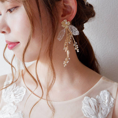 【ピアス】ブライダルピアス アンティークピアス フラワー ゴールド m15 【結婚式 ピアス イヤリング】
