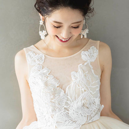 【ピアス】ブライダルピアス アンティークピアス フラワー ゴールド m16 【結婚式 ピアス イヤリング】