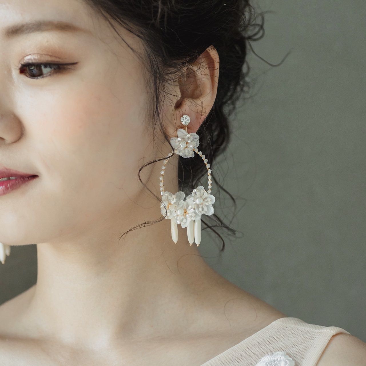 【ピアス】ブライダルピアス アンティークピアス フラワー ゴールド m16 【結婚式 ピアス イヤリング】