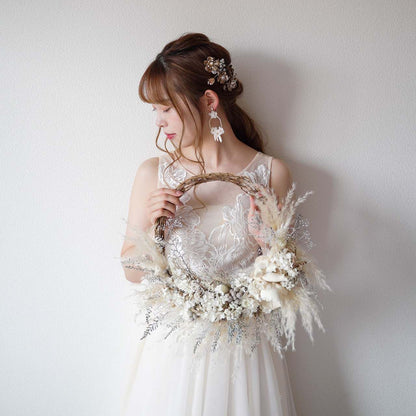 【ピアス】ブライダルピアス アンティークピアス フラワー ゴールド m16 【結婚式 ピアス イヤリング】