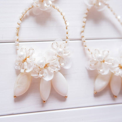 【ピアス】ブライダルピアス アンティークピアス フラワー ゴールド m16 【結婚式 ピアス イヤリング】