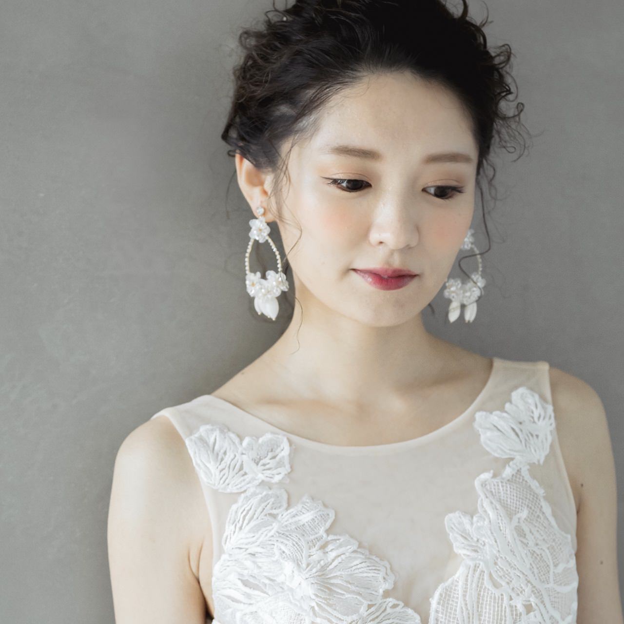 【イヤリング】ブライダルイヤリング アンティークイヤリング フラワー ゴールド m16 【結婚式 ピアス イヤリング】
