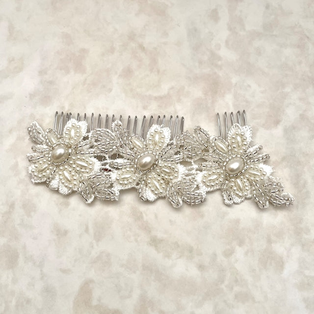 【ヘッドドレス】オリジナル商品 / perleビーズ刺繍ブライダルヘッドドレス 【結婚式 ヘアアクセサリー】