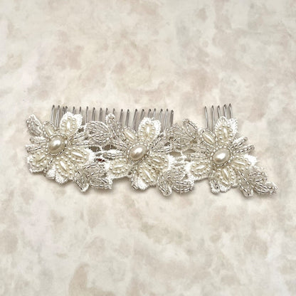 【ヘッドドレス】オリジナル商品 / perleビーズ刺繍ブライダルヘッドドレス 【結婚式 ヘアアクセサリー】