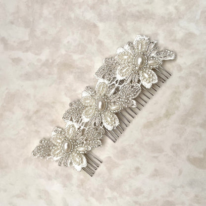 【ヘッドドレス】オリジナル商品 / perleビーズ刺繍ブライダルヘッドドレス 【結婚式 ヘアアクセサリー】