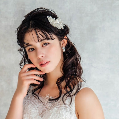 【ヘッドドレス】オリジナル商品 / perleビーズ刺繍ブライダルヘッドドレス 【結婚式 ヘアアクセサリー】