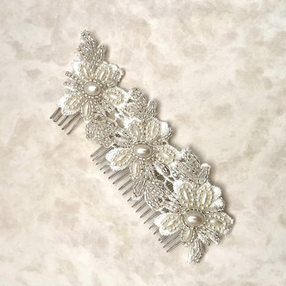 【ヘッドドレス】オリジナル商品 / perleビーズ刺繍ブライダルヘッドドレス 【結婚式 ヘアアクセサリー】