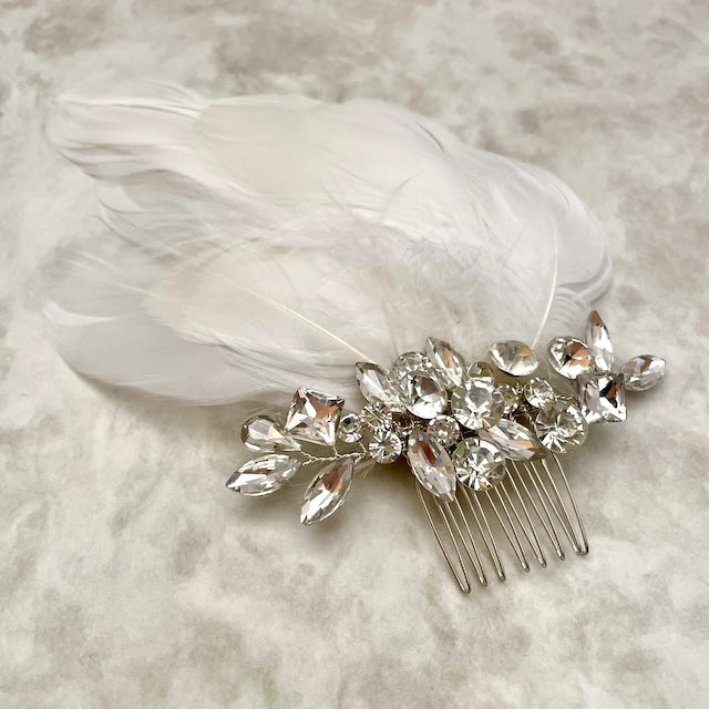 オリジナル商品 / gaie フェザーボンネヘッドドレス 【結婚式 ヘアアクセサリー】