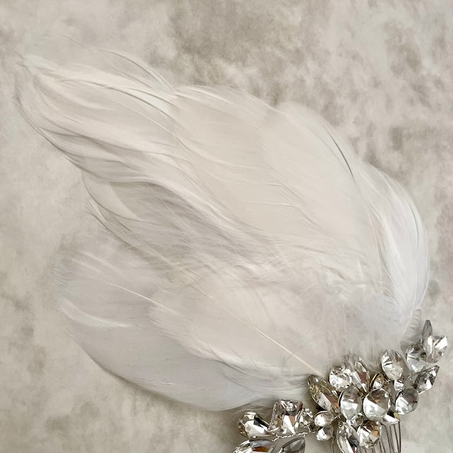 オリジナル商品 / gaie フェザーボンネヘッドドレス 【結婚式 ヘアアクセサリー】