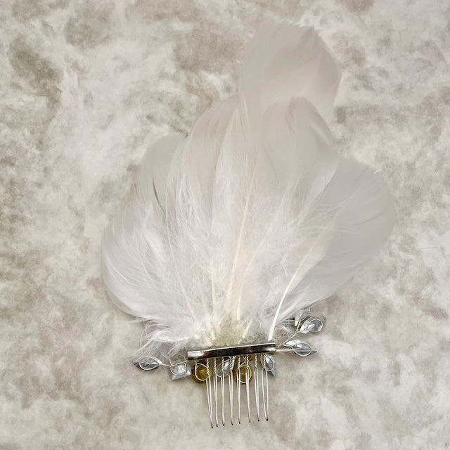 オリジナル商品 / gaie フェザーボンネヘッドドレス 【結婚式 ヘアアクセサリー】