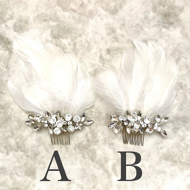 オリジナル商品 / gaie フェザーボンネヘッドドレス 【結婚式 ヘアアクセサリー】