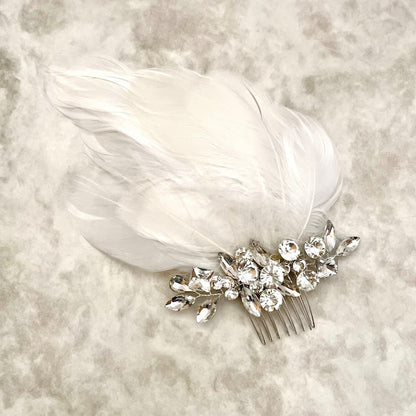 オリジナル商品 / gaie フェザーボンネヘッドドレス 【結婚式 ヘアアクセサリー】