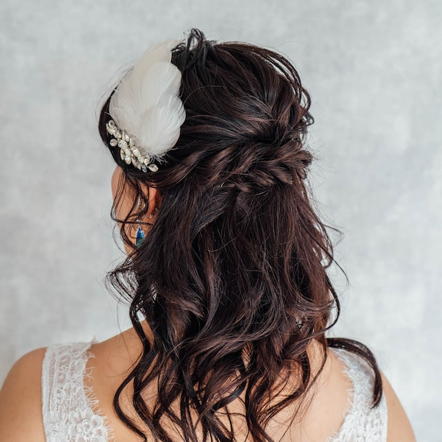 オリジナル商品 / gaie フェザーボンネヘッドドレス 【結婚式 ヘアアクセサリー】