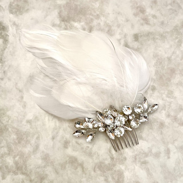 オリジナル商品 / gaie フェザーボンネヘッドドレス 【結婚式 ヘアアクセサリー】