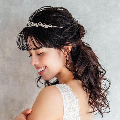 【ヘッドドレス】nala ブライダルビジューティアラ 【結婚式　ヘアアクセサリー】