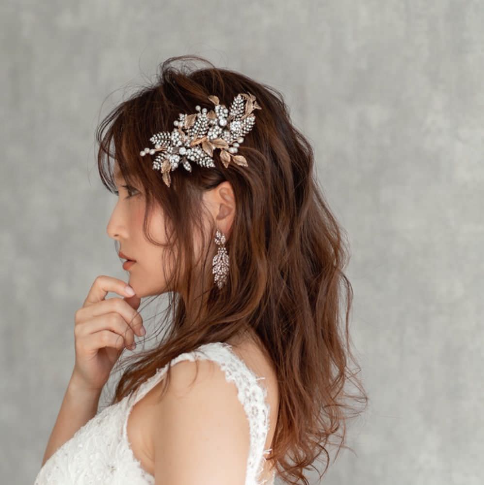 【ヘッドドレス】leaf shower ブライダルヘッドドレス 【結婚式 ヘアアクセサリー】