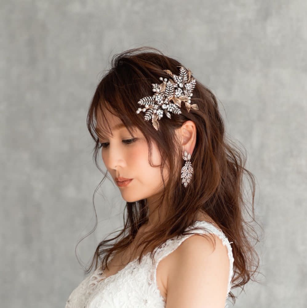【ヘッドドレス】leaf shower ブライダルヘッドドレス 【結婚式 ヘアアクセサリー】