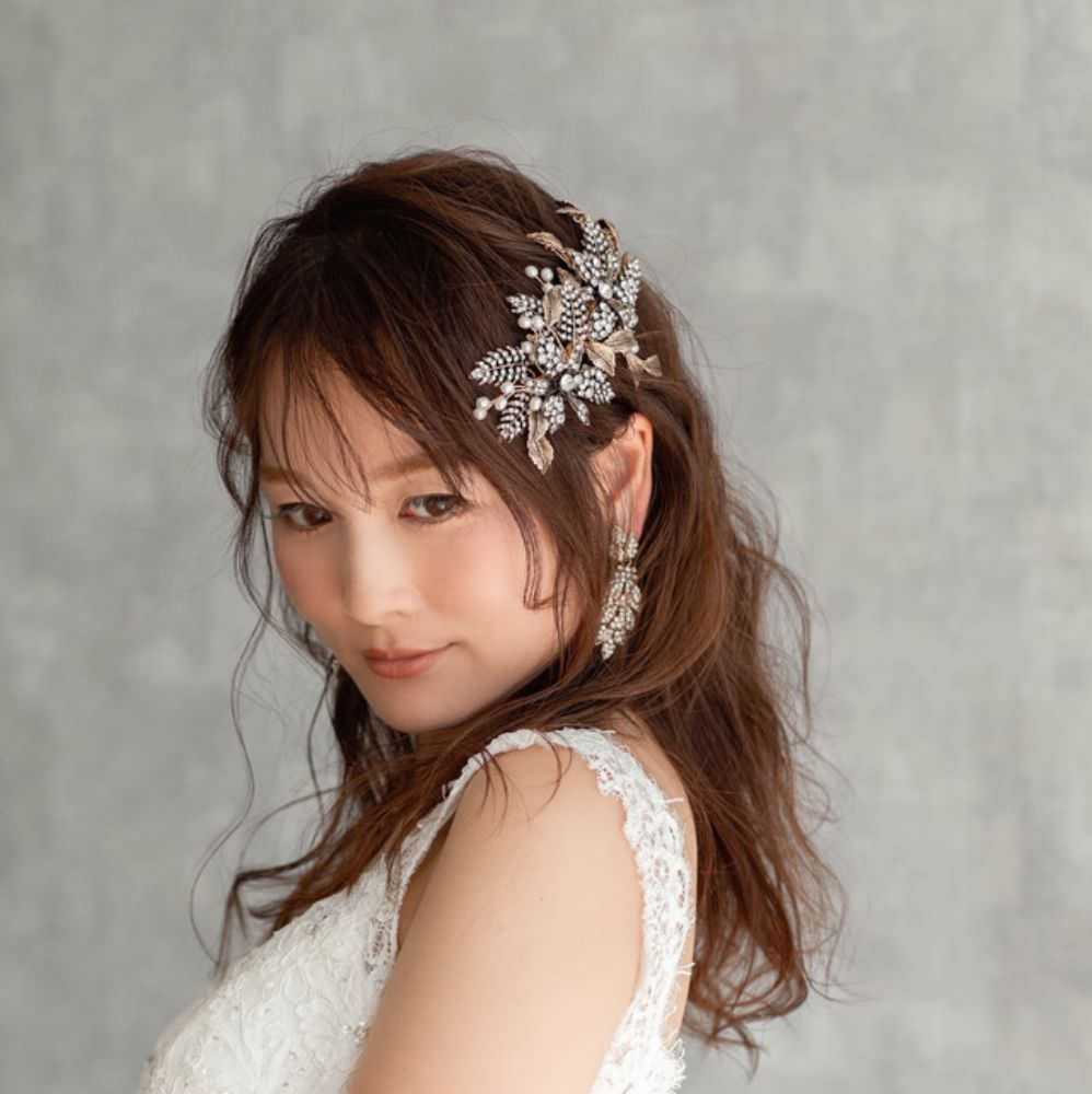 【ヘッドドレス】leaf shower ブライダルヘッドドレス 【結婚式 ヘアアクセサリー】