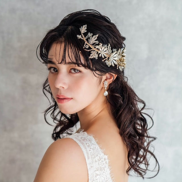 【ヘッドドレス】prier フラワーウェディングヘッドアクセサリー 【結婚式 ヘアアクセサリー】