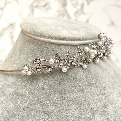 【ヘッドドレス】mieux ブライダルパールティアラ 【結婚式 ヘアアクセサリー】