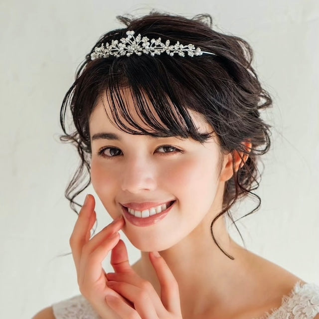 【ヘッドドレス】mieux ブライダルパールティアラ 【結婚式 ヘアアクセサリー】