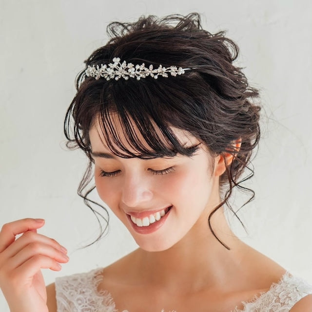 【ヘッドドレス】mieux ブライダルパールティアラ 【結婚式 ヘアアクセサリー】