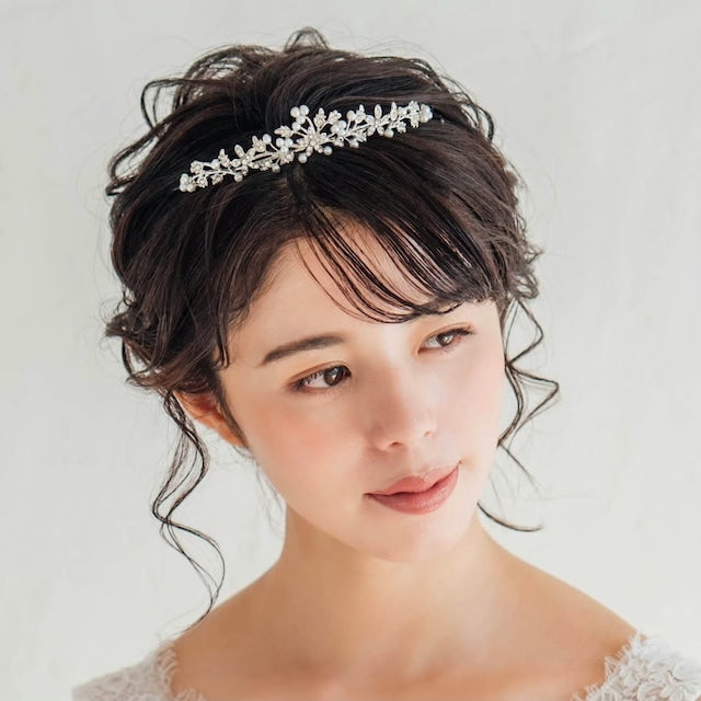 【ヘッドドレス】mieux ブライダルパールティアラ 【結婚式 ヘアアクセサリー】
