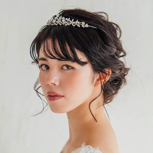 【ヘッドドレス】mieux ブライダルパールティアラ 【結婚式 ヘアアクセサリー】