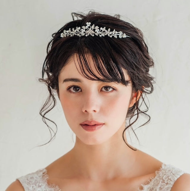 【ヘッドドレス】mieux ブライダルパールティアラ 【結婚式 ヘアアクセサリー】