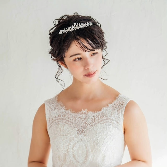 【ヘッドドレス】mieux ブライダルパールティアラ 【結婚式 ヘアアクセサリー】