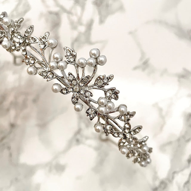 【ヘッドドレス】mieux ブライダルパールティアラ 【結婚式 ヘアアクセサリー】