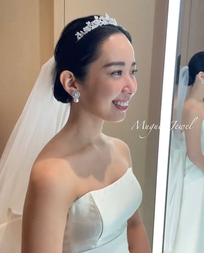 【ヘッドドレス】jurer ブライダルジルコニアティアラ 【結婚式 ヘアアクセサリー】