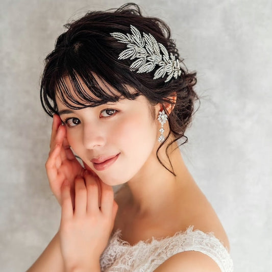 【ヘッドドレス】aile ビジューブライダルヘッドドレス 【結婚式 ヘアアクセサリー】