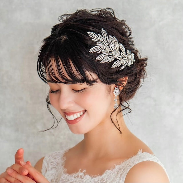 【ヘッドドレス】aile ビジューブライダルヘッドドレス 【結婚式 ヘアアクセサリー】