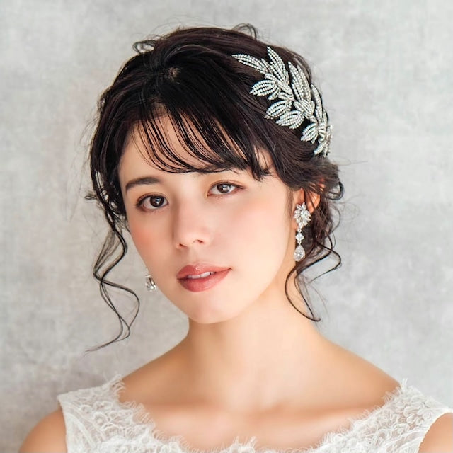 【ヘッドドレス】aile ビジューブライダルヘッドドレス 【結婚式 ヘアアクセサリー】