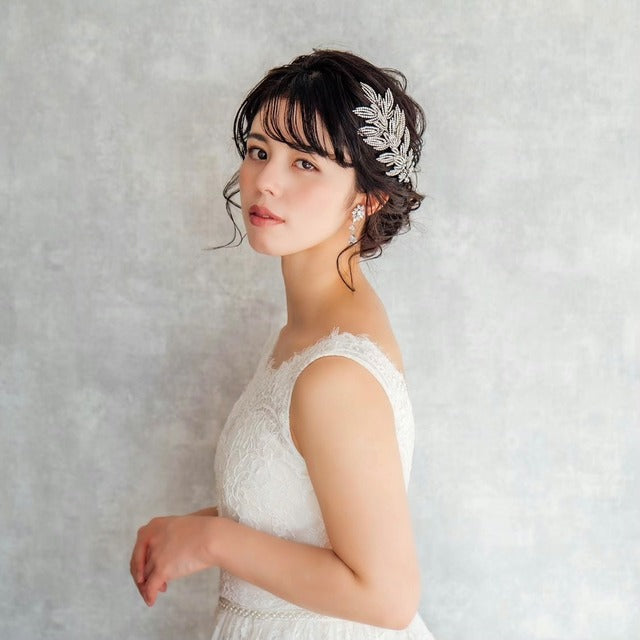 【ヘッドドレス】aile ビジューブライダルヘッドドレス 【結婚式 ヘアアクセサリー】
