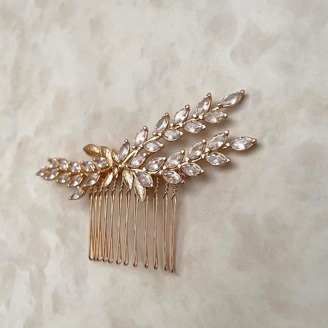 【ヘッドドレス】raffine ゴールドジルコニアヘッドドレス 【結婚式 ヘアアクセサリー】