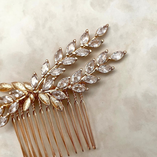 【ヘッドドレス】raffine ゴールドジルコニアヘッドドレス 【結婚式 ヘアアクセサリー】