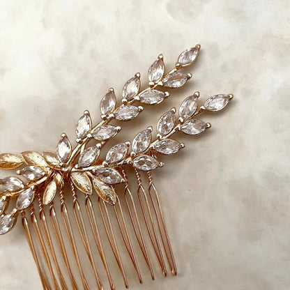 【ヘッドドレス】raffine ゴールドジルコニアヘッドドレス 【結婚式 ヘアアクセサリー】