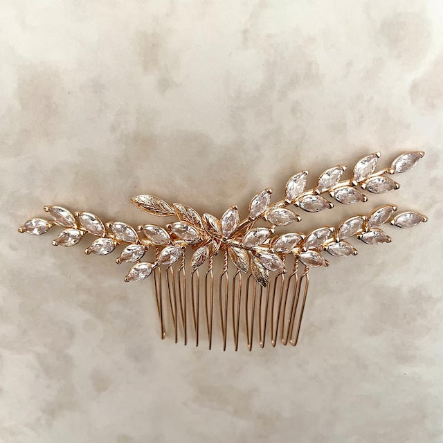 【ヘッドドレス】raffine ゴールドジルコニアヘッドドレス 【結婚式 ヘアアクセサリー】