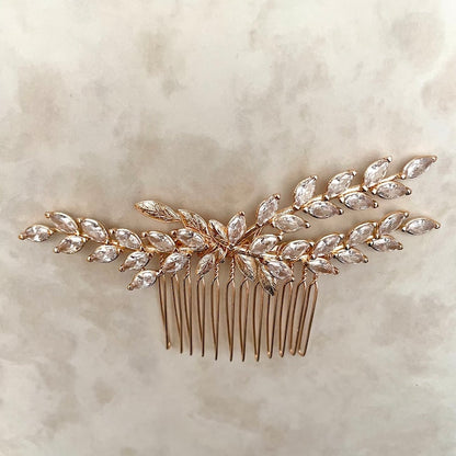 【ヘッドドレス】raffine ゴールドジルコニアヘッドドレス 【結婚式 ヘアアクセサリー】