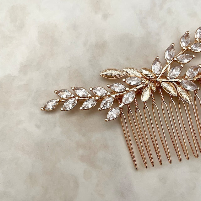 【ヘッドドレス】raffine ゴールドジルコニアヘッドドレス 【結婚式 ヘアアクセサリー】