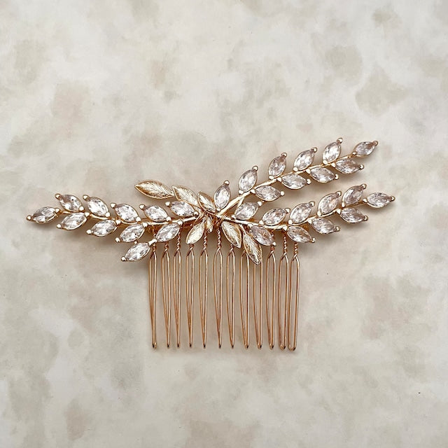 【ヘッドドレス】raffine ゴールドジルコニアヘッドドレス 【結婚式 ヘアアクセサリー】